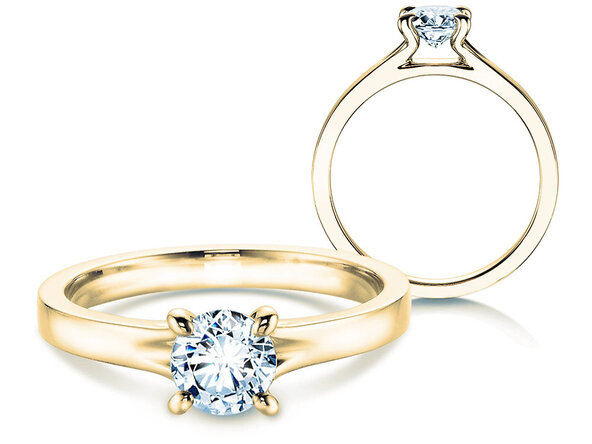 Anello di Fidanzamento Modern in 14K oro giallo con diamante 0,50ct H/SI