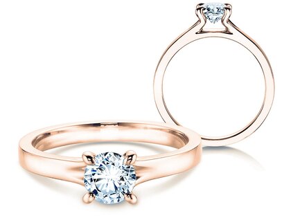 Anello di Fidanzamento Modern in 14K oro rosa con diamante 0,50ct H/SI