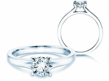 Anello di Fidanzamento Modern in 14K oro bianco con diamante 0,50ct H/SI