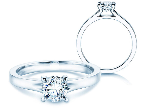 Anello di Fidanzamento Modern in 14K oro bianco con diamante 0,50ct H/SI
