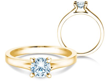 Anello di Fidanzamento Modern in 9K oro giallo con diamante da laboratorio 0,75ct E/VS