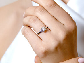 Anello di Fidanzamento Modern in 9K oro bianco con diamante 1,00ct H/SI
