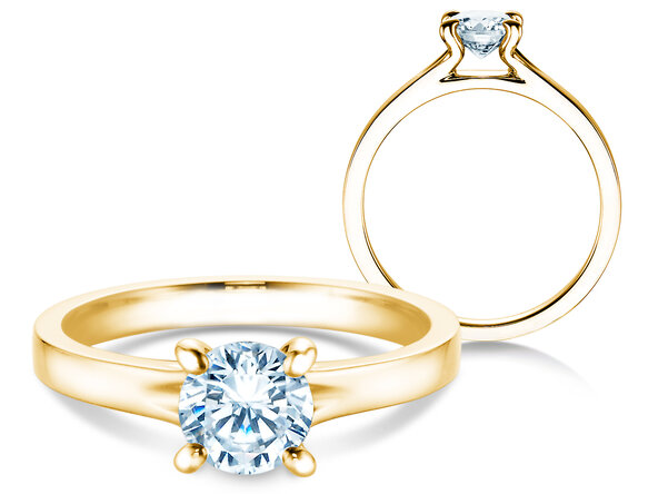 Anello di Fidanzamento Modern in 9K oro giallo con diamante 1,00ct H/SI
