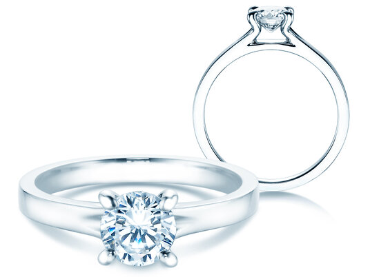 Anello di Fidanzamento Modern in 9K oro bianco con diamante 1,00ct H/SI