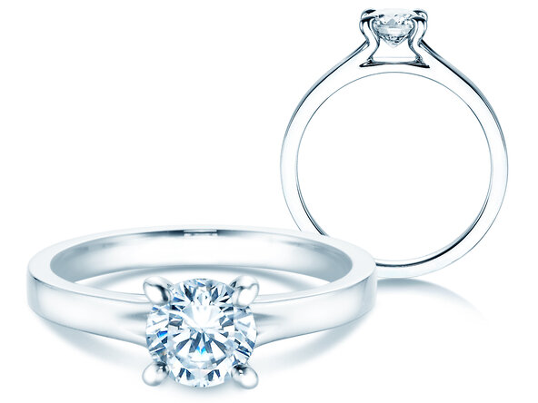 Anello di Fidanzamento Modern in 18K oro bianco con diamante 1,50ct G/IF