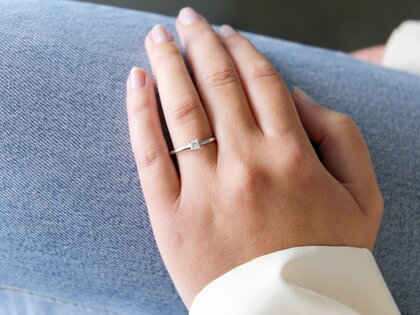 Anello di Fidanzamento Princess in 14K oro bianco con diamante 0,25ct G/SI