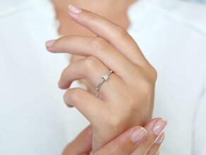 Anello di Fidanzamento Princess in 14K oro bianco con diamante 0,25ct G/SI