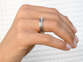 Anello di Fidanzamento Princess in 14K oro bianco con diamante 0,25ct G/SI