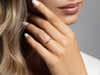 Anello di Fidanzamento Promise Petite in 9K oro bianco con diamante 0,005ct G/SI