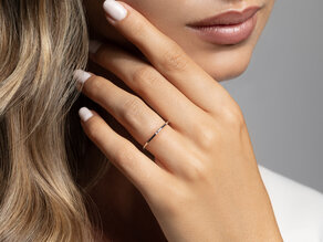 Anello di Fidanzamento Promise Petite in 9K oro bianco con diamante 0,005ct G/SI