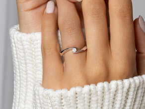 Anello di Fidanzamento Twist Petite in 14K oro bianco con diamante 0,09ct G/SI