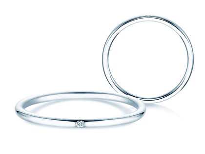 Anello di Fidanzamento Promise Petite in 9K oro bianco con diamante 0,005ct G/SI