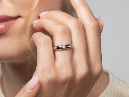 Anello di Fidanzamento Promise in argento 925/- con diamante 0,10ct D/IF