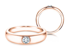 Anello di Fidanzamento Promise in 18K oro rosa con diamante 0,10ct G/SI