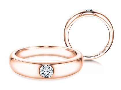Anello di Fidanzamento Promise in 14K oro rosa con diamante 0,03ct H/SI