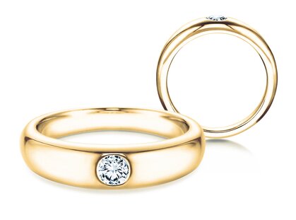 Anello di Fidanzamento Promise in 14K oro giallo con diamante 0,03ct H/SI