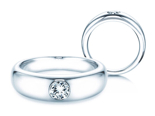 Anello di Fidanzamento Promise in 14K oro bianco con diamante 0,30ct G/IF