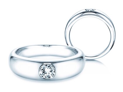 Anello di Fidanzamento Promise in 14K oro bianco con diamante 0,30ct G/IF