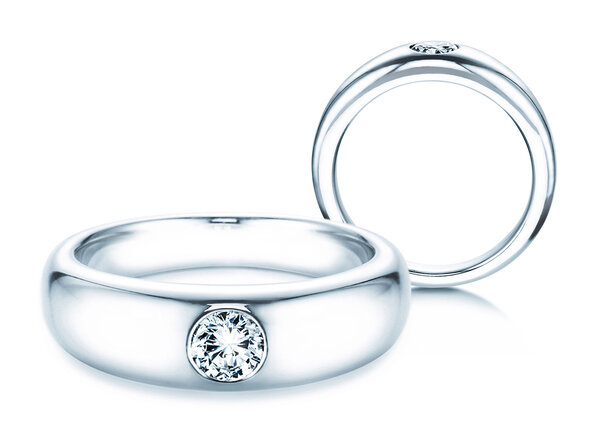 Anello di Fidanzamento Promise in 14K oro bianco con diamante 0,30ct G/IF