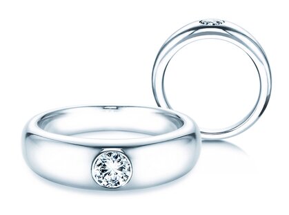 Anello di Fidanzamento Promise in platino 950/- con diamante 0,40ct G/SI