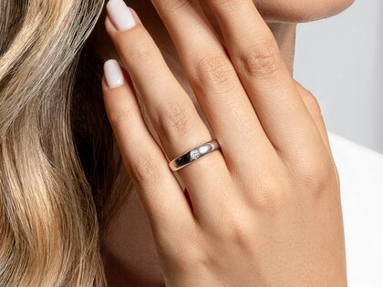 Anello di Fidanzamento Promise in argento 925/- con diamante 0,15ct G/VS