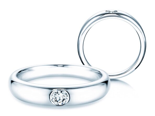 Anello di Fidanzamento Promise in argento 925/- con diamante 0,15ct G/VS