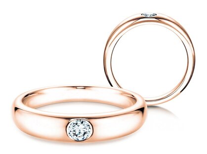 Anello di Fidanzamento Promise in 18K oro rosa con diamante 0,15ct G/SI