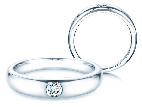 Anello di Fidanzamento Promise in argento 925/- con diamante 0,10ct D/IF