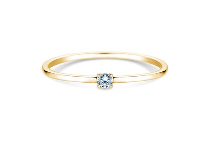 Anello di Fidanzamento Pure in 9K oro giallo con diamante 0,04ct G/SI