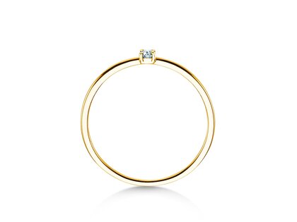 Anello di Fidanzamento Pure in 9K oro giallo con diamante 0,04ct G/SI