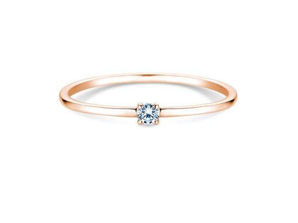 Anello di Fidanzamento Pure in 9K oro rosa con diamante 0,04ct G/SI