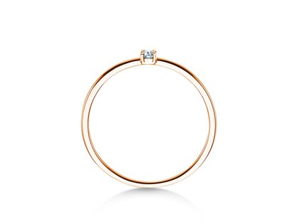 Anello di Fidanzamento Pure in 9K oro rosa con diamante 0,04ct G/SI