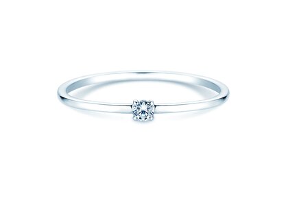 Anello di Fidanzamento Pure in 9K oro bianco con diamante 0,04ct G/SI