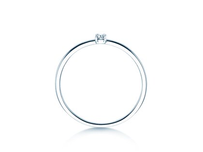 Anello di Fidanzamento Pure in 9K oro bianco con diamante 0,04ct G/SI