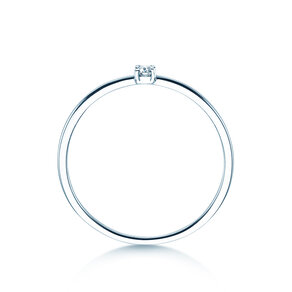 Anello di Fidanzamento Pure in 9K oro bianco con diamante 0,04ct G/SI
