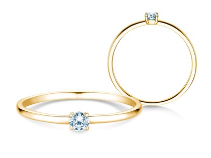 Anello di Fidanzamento Pure in 14K oro giallo con diamante 0,08ct G/SI