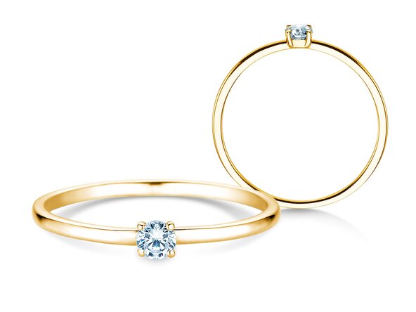 Anello di Fidanzamento Pure in 14K oro giallo con diamante 0,08ct G/SI