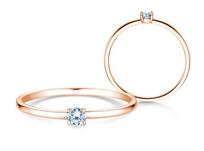 Anello di Fidanzamento Pure in 9K oro rosa con diamante 0,08ct G/SI