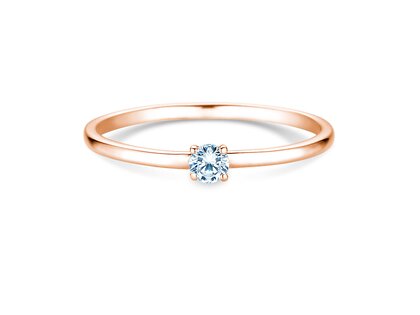 Anello di Fidanzamento Pure in 18K oro rosa con diamante 0,08ct G/SI