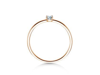 Anello di Fidanzamento Pure in 18K oro rosa con diamante 0,08ct G/SI