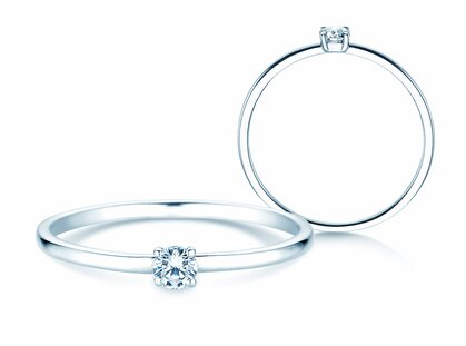 Anello di Fidanzamento Pure in 18K oro bianco con diamante 0,08ct G/SI