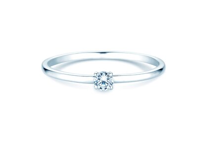 Anello di Fidanzamento Pure in 14K oro bianco con diamante 0,08ct G/SI