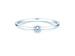Anello di Fidanzamento Pure in 14K oro bianco con diamante 0,08ct G/SI