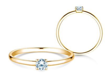 Anello di Fidanzamento Pure in 14K oro giallo con diamante 0,13ct G/SI