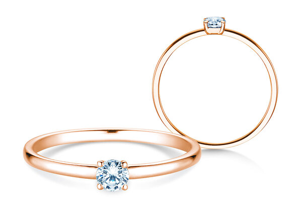 Anello di Fidanzamento Pure in 14K oro rosa con diamante 0,13ct G/SI