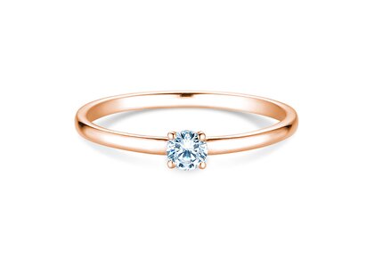 Anello di Fidanzamento Pure in 14K oro rosa con diamante 0,13ct G/SI