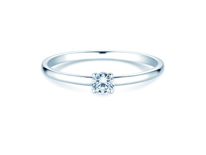 Anello di Fidanzamento Pure in 14K oro bianco con diamante 0,13ct G/SI