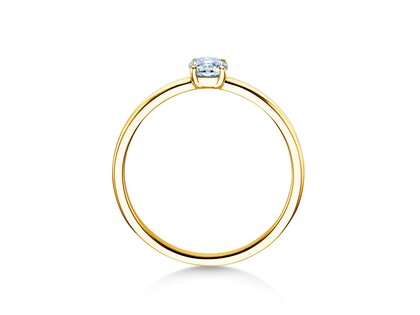 Anello di Fidanzamento Pure in 9K oro giallo con diamante 0,23ct G/SI