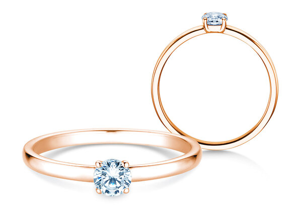 Anello di Fidanzamento Pure in 9K oro rosa con diamante 0,23ct G/SI