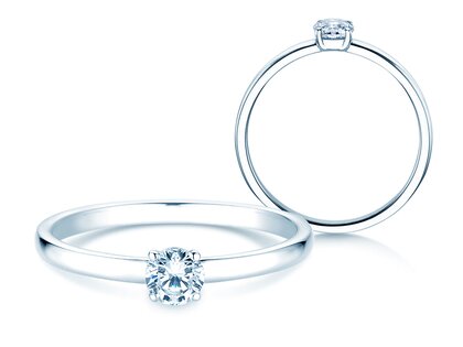 Anello di Fidanzamento Pure in 9K oro bianco con diamante 0,23ct H/SI